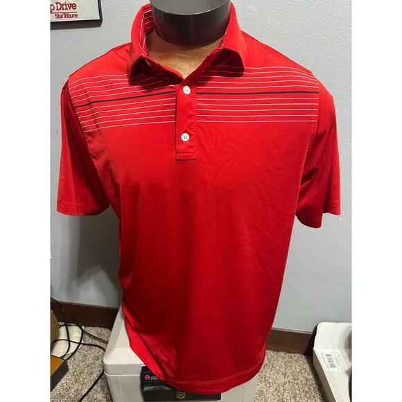 FootJoy Other - FootJoy Mens Large Red Striped Short Sleeve Polo